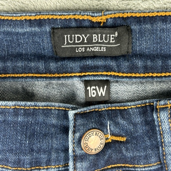 Judy Blue Jeans Womens 16W Blue High Waist Relaxed Skinny Tapered Stretch - Picture 3 of 14